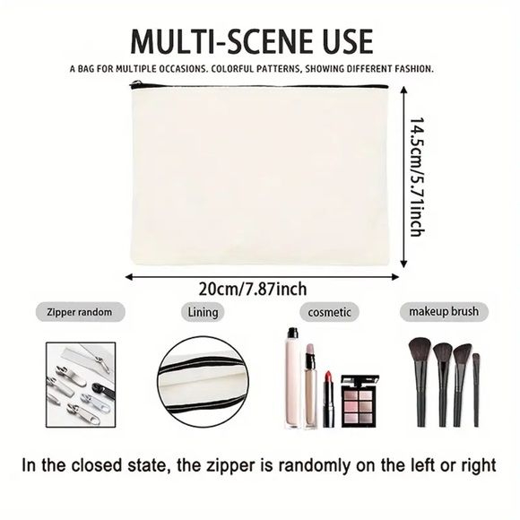 White Graphic Women's Makeup Bag - Picture 2 of 2